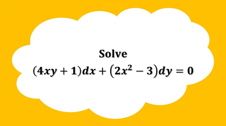 【詳細解題動畫】提要012：Solve Solve (4xy + 1)dx + (2x² ‒ 3)dy = 0▕ 授課老師：中華大學土木系呂志宗特聘教授