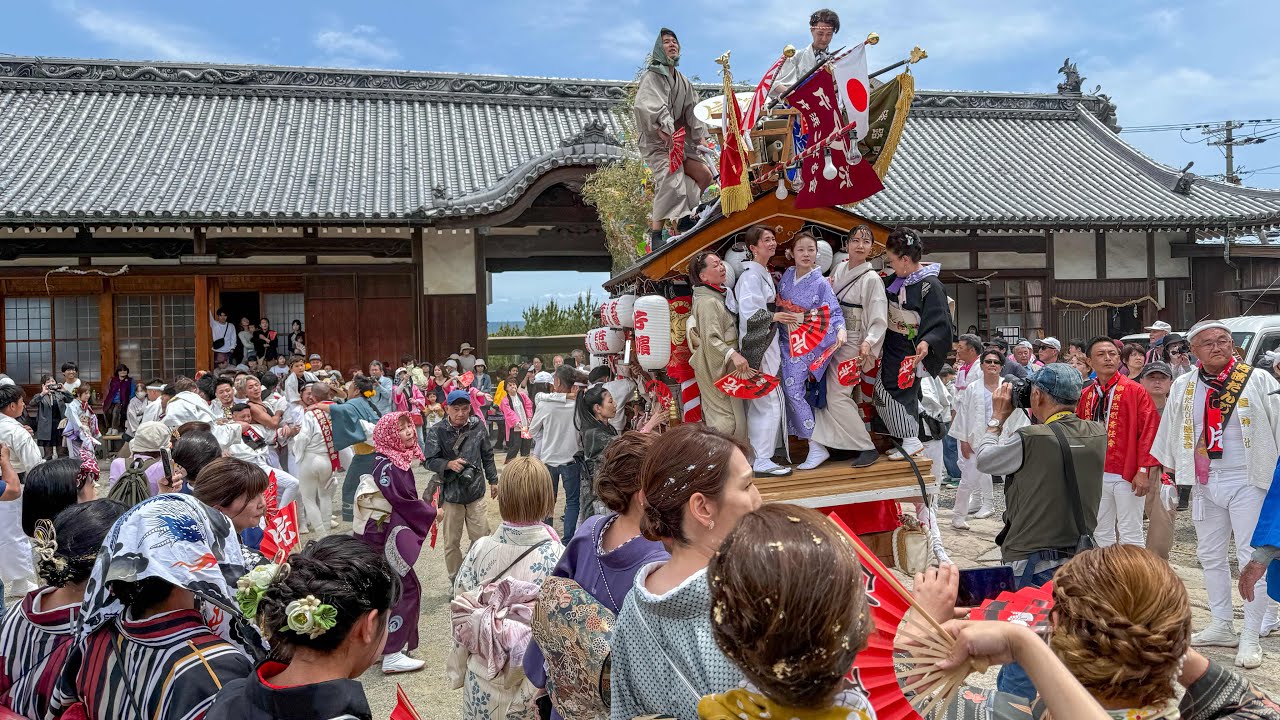 R7.5.11 淡路島 岩屋春祭り 本宮 片浜 だんじり 石屋神社引っ込み・神輿宮出し 2025/05/11(日)