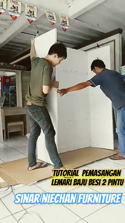 TUTORIAL PEMASANGAN LEMARI BAJU BESI 2 PINTU #sinarniechanfurniture #tutorial #video
