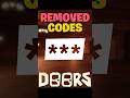 Roblox Doors REMOVED Some CODES!