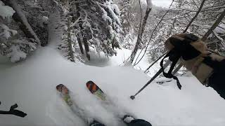 Gore mountain 10+ FOOT CLIFF DROPS and tree skiing