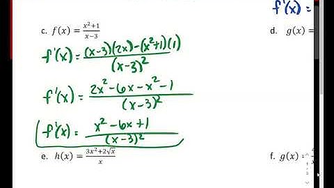 Topics 2.8-2.9 Product and Quotient Rules