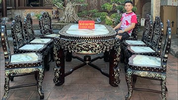 Bộ bàn ghế ăn khảm ốc xà cừ đẹp nhất Việt Nam năm 2023
