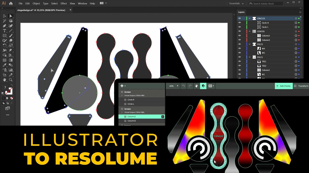 Export Adobe Illustrator Vector Shapes Paths to Resolume Arena Advanced ...