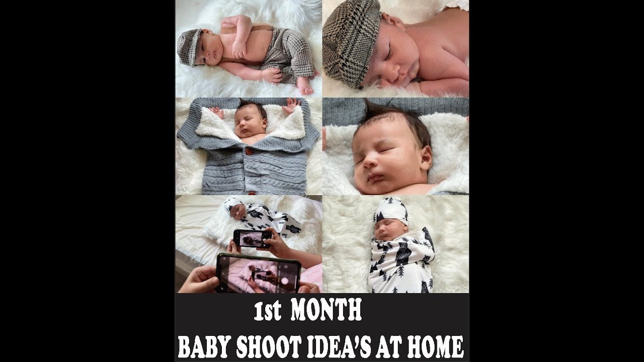 First  Month Baby Photo Shoot Ideas at home 