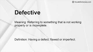 Defective Meaning