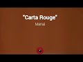 CARTA ROUGE Manal Lyrics 