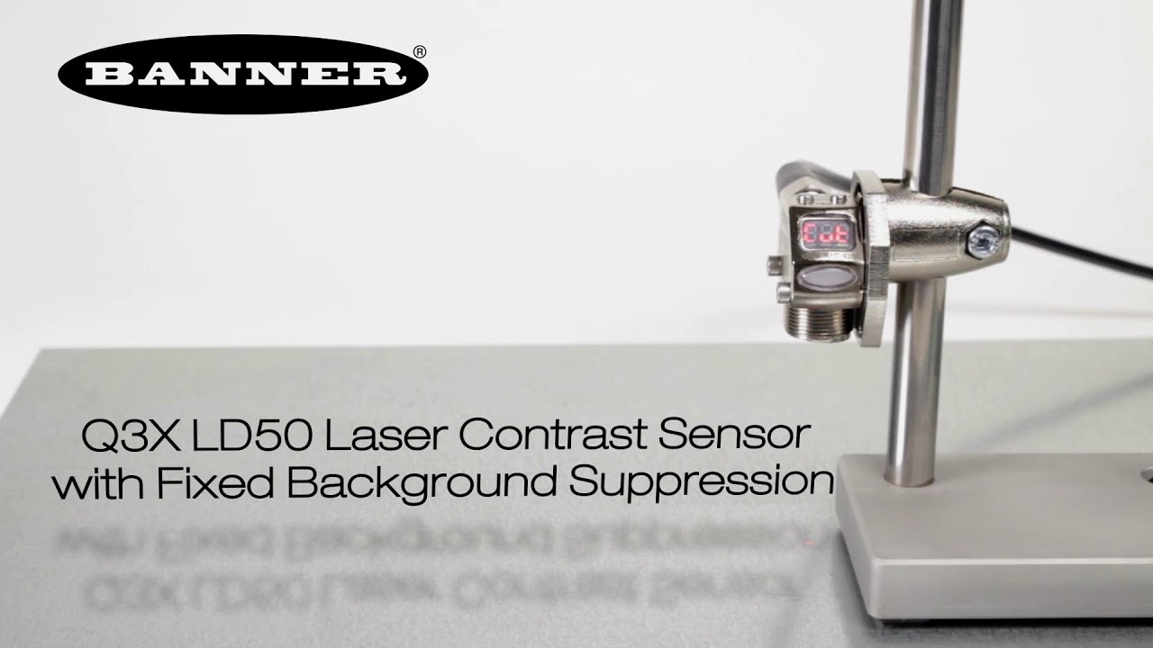 Banner Q3X LD50 Laser Contrast Sensor with Fixed Background Suppression