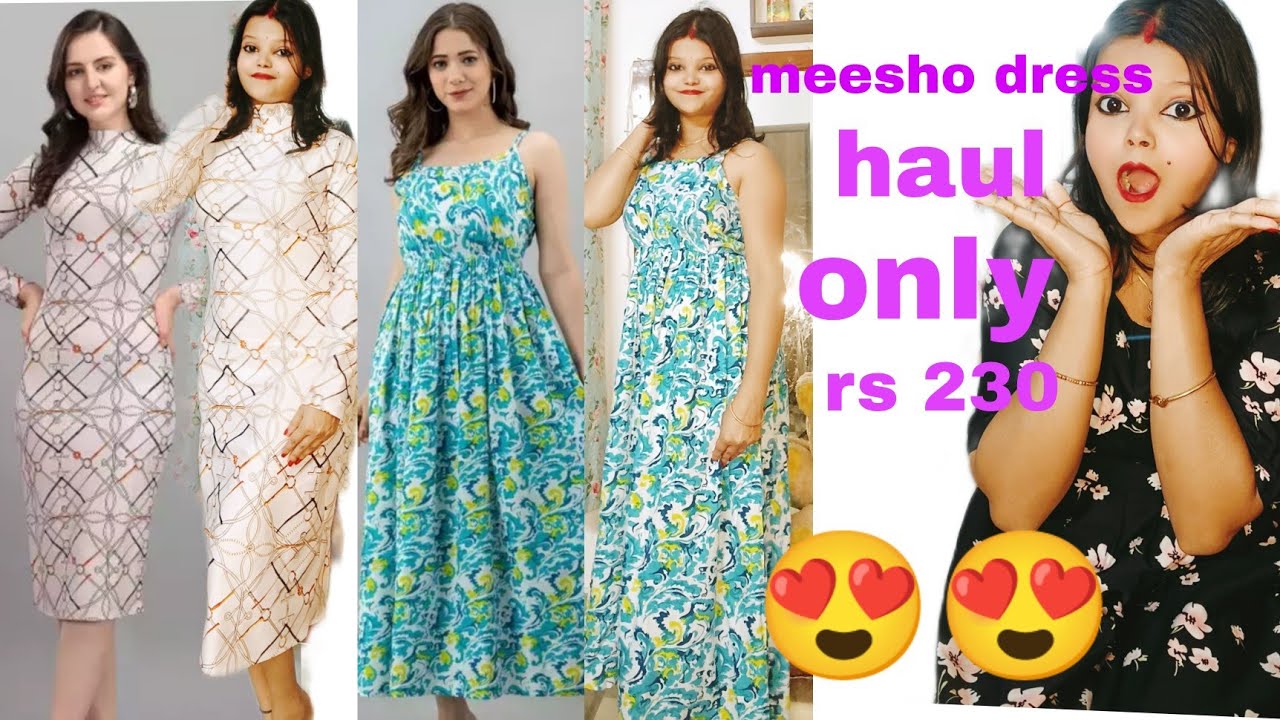 meesho dress 👗👗 haul one piece for meeshoonly for rs230,duttapinki