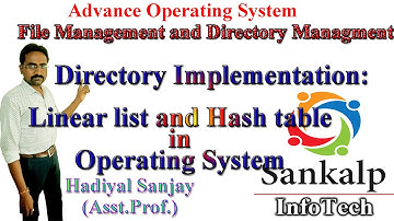 Directory Implementation in Operating System || Linear list and Hash Table implementation || Lec-9