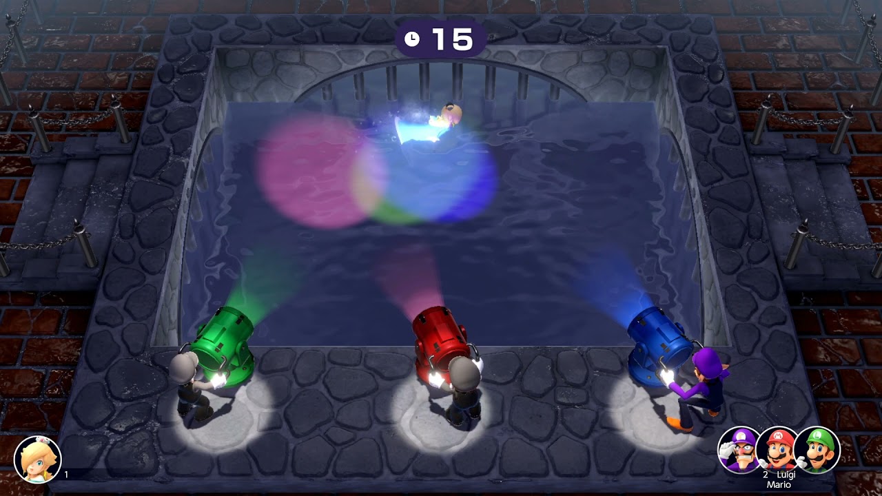 Spotlight Swim Mario Party Superstars Minigames (Evil Mario vs Evil Luigi vs Waluigi vs Rosalina)