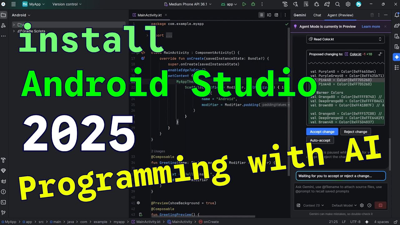 Android Studio & Gemini AI setup 2025: Start building Apps TODAY!