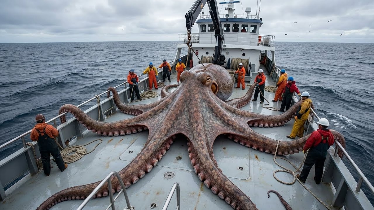 Giant Octopus Hauled On Deck | Real Sea Monster (Documentary)
