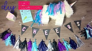 DIY Party Decorations | Unicorn Pinata | Bunting | Garlands