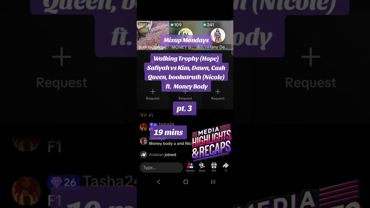 Walking Trophy (Hope) Safiyah vs Kim, Dawn, Cash Queen, bookatruth (Nicole), pt. 3