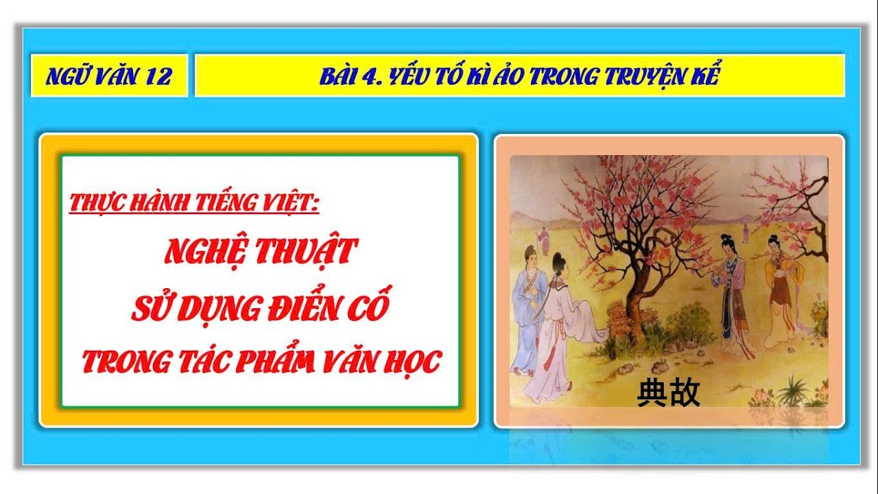 NV12-BAI4-THTV: NGHỆ THUẬT SỬ DỤNG ĐIỂN CỐ TRONG TÁC PHẨM VĂN HỌC