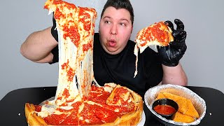 World's Cheesiest Pizza • Chicago Deep Stuffed • MUKBANG