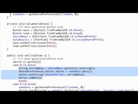 Android Application Development Tutorial   97   Loading SharedPreferences Data   YouTube 720p