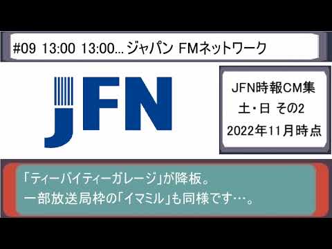 JFN時報CM集 土·日 その2 2022年11月時点