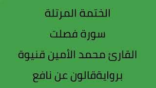 سورة فصلت القارئ محمد الأمين قنيوة برواية قالون عن نافع