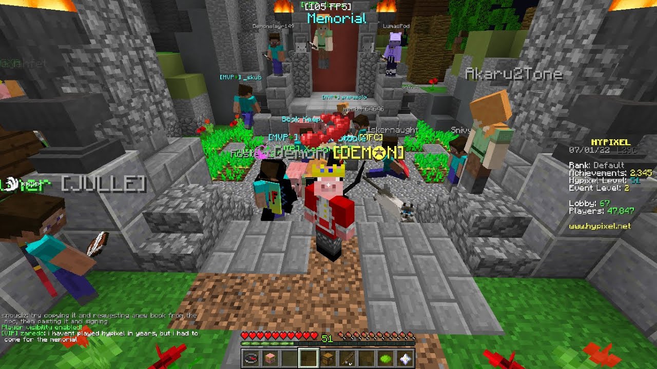 Technoblade Memorial Location Hypixel YouTube