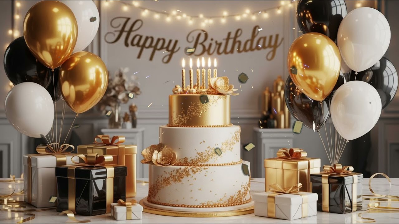 🔥 Happy Birthday Countdown  🎂 Luxury Black & Gold Birthday Song ✨🎉
