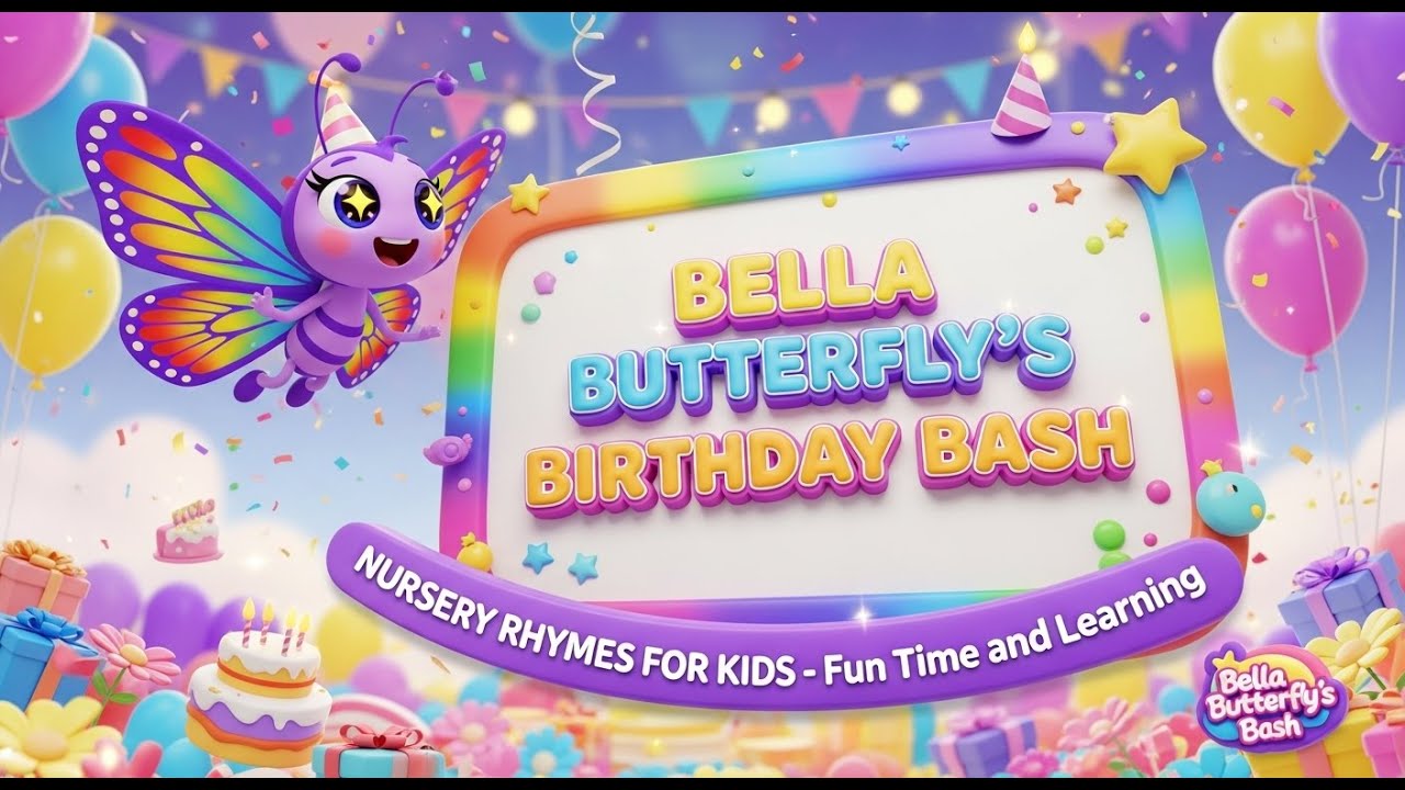Bella Butterfly’s Birthday Bash 🦋🎉 Fun Nursery Rhyme for Kids 🎵 | Educational Songs & Kids Learning