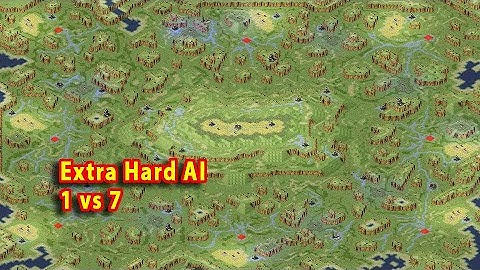 Red Alert 2 Yuri Revenge - Extra Hard AI 1vs7 - America 262 -  Greenridge Mountains