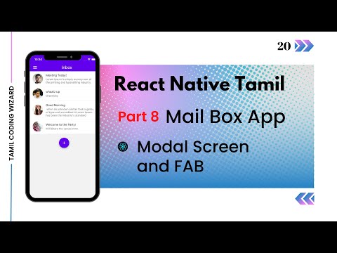 React Native Modal Screen and FAB Tamil #08 React Native Mailbox iOS and Android App Tamil