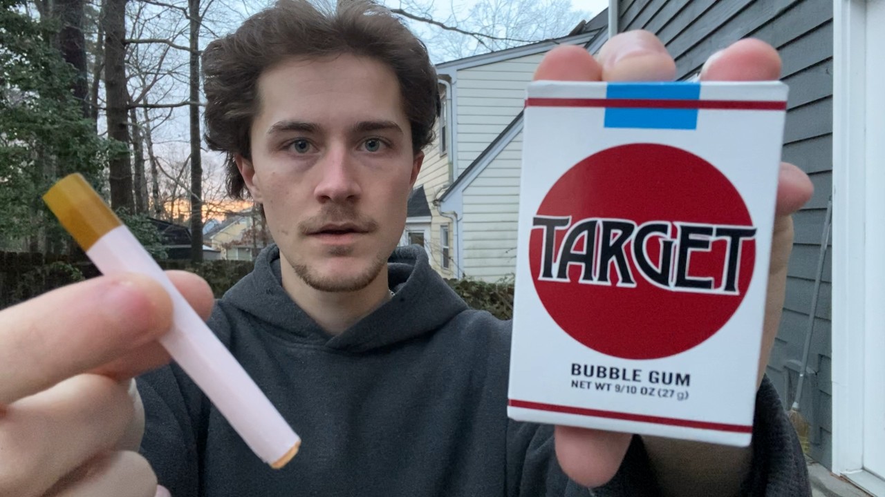 Eating a Bubblegum Candy Cigarette for the First Time..