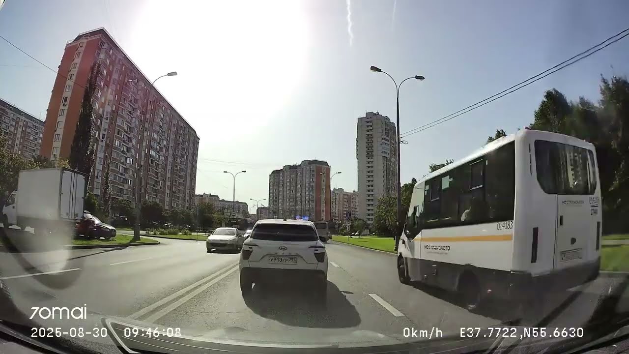 Driving in Moscow agglomeration: Текстильщики - Лыткарино - Бронницы 30/08/2025 (timelapse 4x)