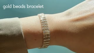 DIY 멋진 골드비즈 팔찌/gold beads bracelet tutorial