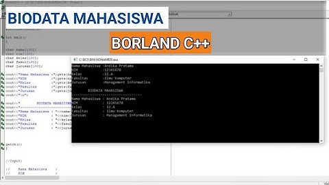 PROGRAM SEDERHANA "BIODATA MAHASISWA" | PEMULA | Borland C++