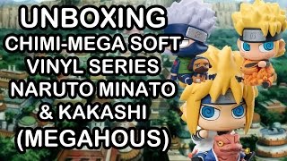 Unboxing Naruto Shippuden Chimi-Mega Soft Vinyl Series Naruto, Kakashi Y Minato Por Megahouse