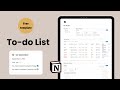 Free To-Do List Notion Template | Manage Tasks & Track Daily Progress | Boost Productivity, Planner