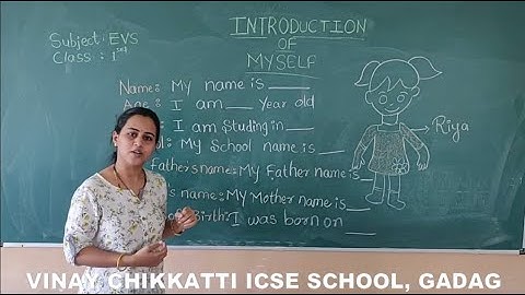 CLASS 1 | EVS | CHAPTER 1 | INTRODUCTION OF MYSELF