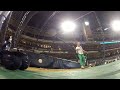 Kelly Crull taking batting practice at Petco Park