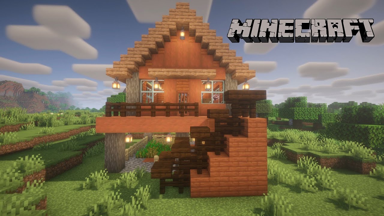 Minecraft Creative | Build an Acacia Wood House Tutorial 🌳🏠 - YouTube