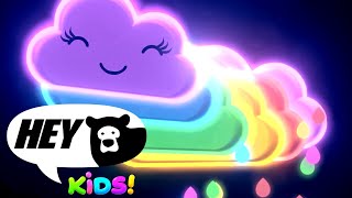 Hey Bear Sensory  Rainbow Dance Party!  Fun Video with colourful animation and music!