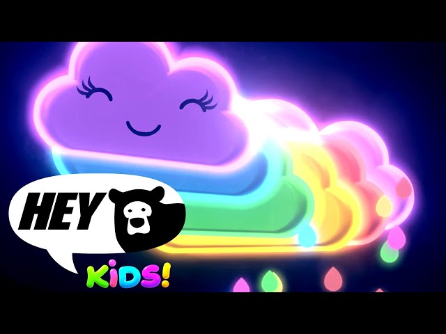 Hey Bear Sensory - Rainbow Dance Party! - Fun Video with colourful animation and music! class=