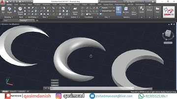 3D Half Moon Modeling Practice Using AutoCAD - QasimCAD