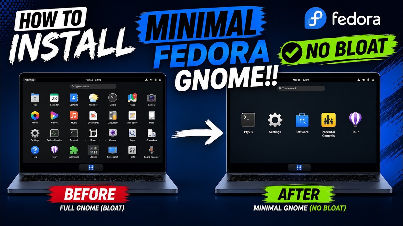 Fedora Minimal Install Guide: No Bloat, Just Gnome (2026) - YouTube