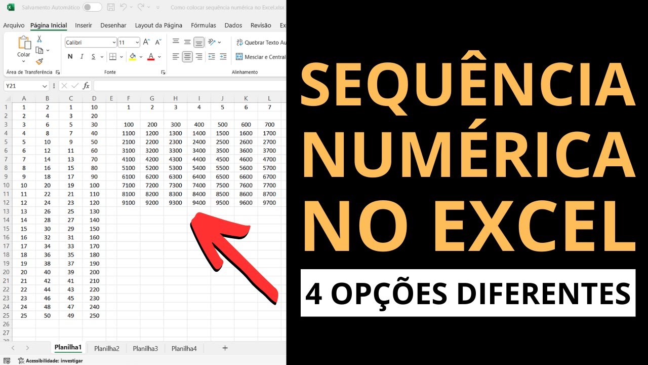 Como colocar sequ ncia num rica no excel youtube