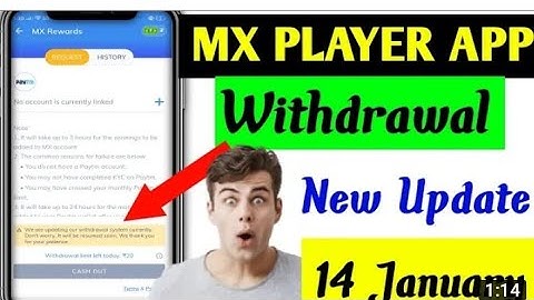 mx player withdrawal problem today || update new withdrawal from MX player