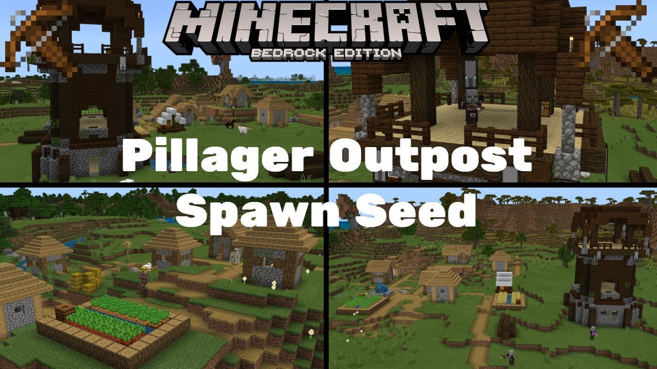 Minecraft Pillager Outpost Spawn Seed Bedrock Edition 1 16 Youtube