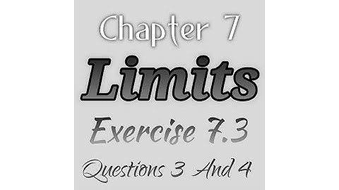 Limits Exercise 7.3 Questions 3 and 4 11th Commerce Maths 1 Maharashtra Board New Syllabus