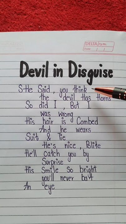 'Devil in Disguise' song~Lyrics 😈❤️ #lyrics #music #song #musicgenre #songlyrics #subscribe #shorts