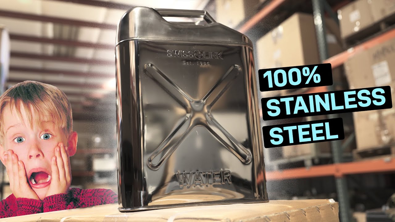 Swiss Link Stainless Steel Water Can 20L - YouTube