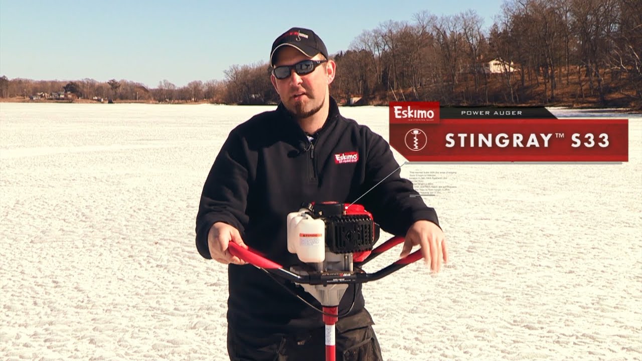 Eskimo Stingray S33 - 33cc 8" Ice Auger - YouTube