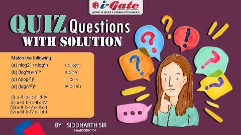 GATE 2023 | Data Structure and Algorithms | Quiz Question with Solution | Siddharth Sir | iGate B